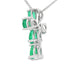 Emerald Diamond Cross Pendant in 10KT White Gold