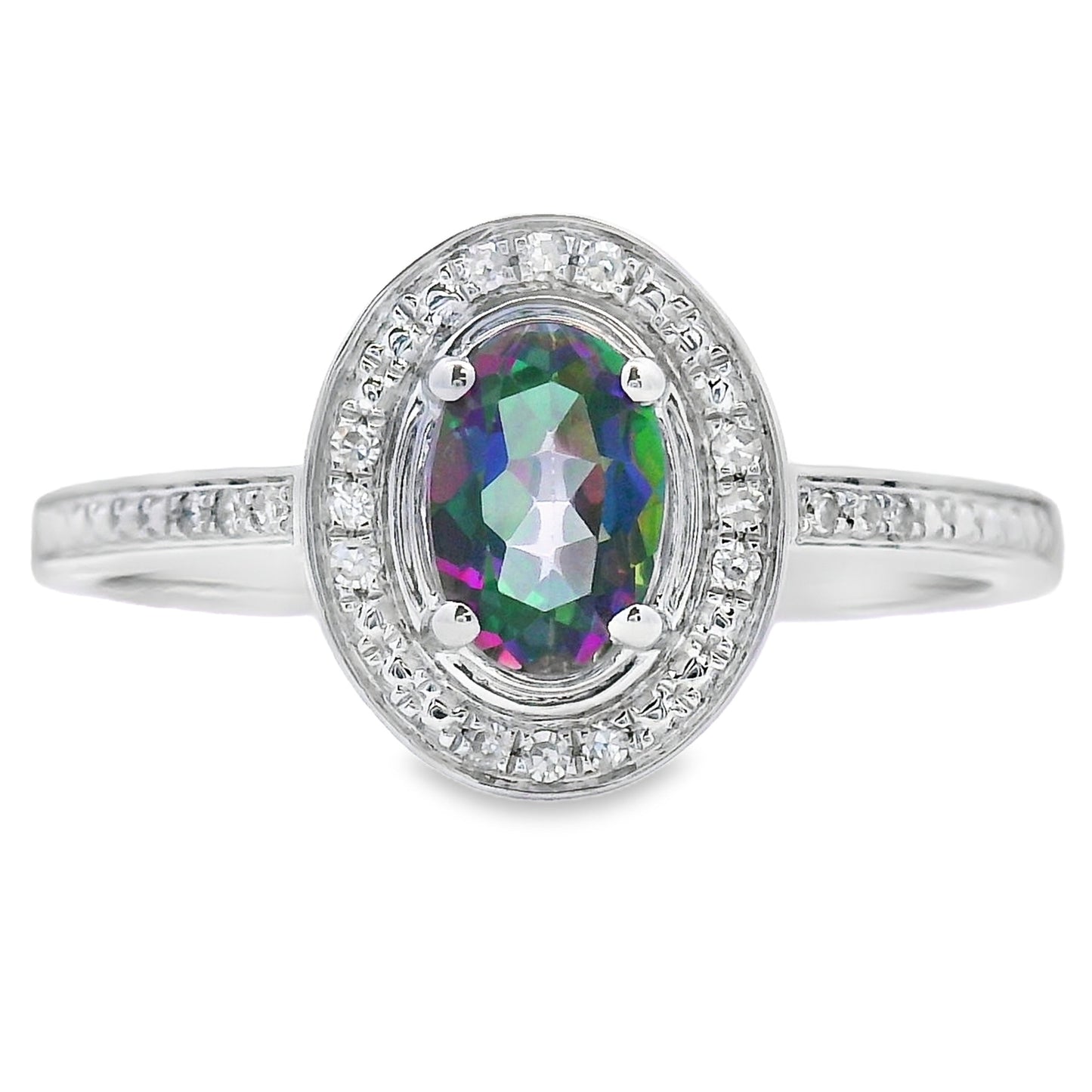 .61ct Mystic Fire Topaz & Diamond Ring in 10KT White Gold