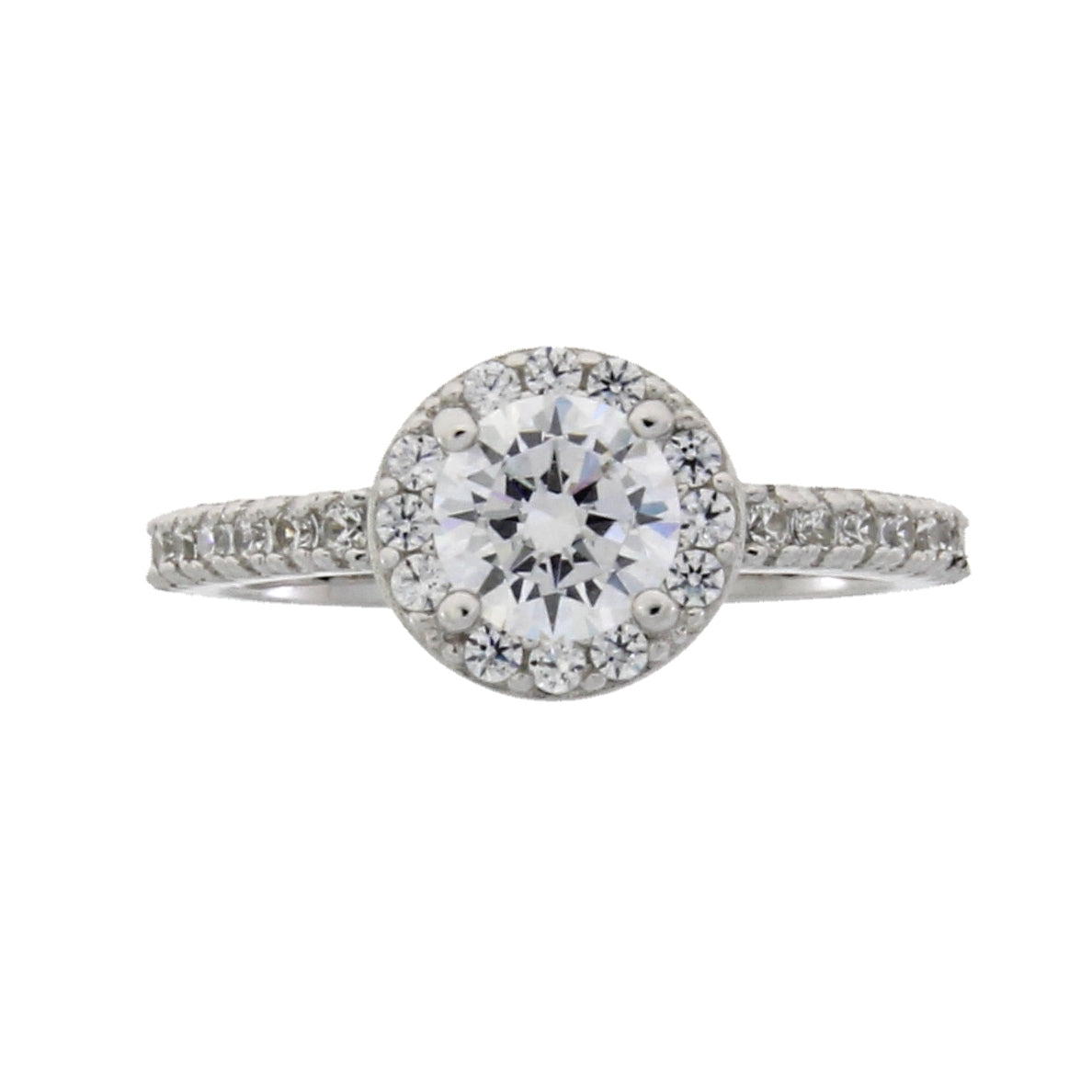 Natural Cubic Zirconium Ring in Sterling Silver