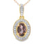 .44ct Pendentif en Diamant Quartz en Or Jaune 10KT