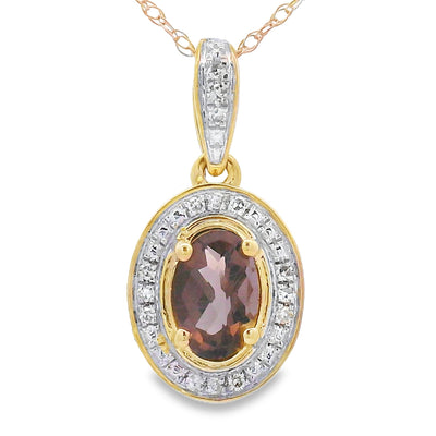 .44ct Quartz Diamond Pendant in 10KT Yellow Gold
