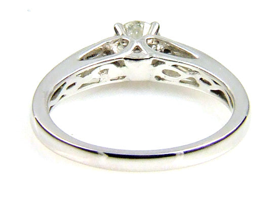 Bague de fiançailles en diamant naturel de 0,50 ct en or blanc 14KT