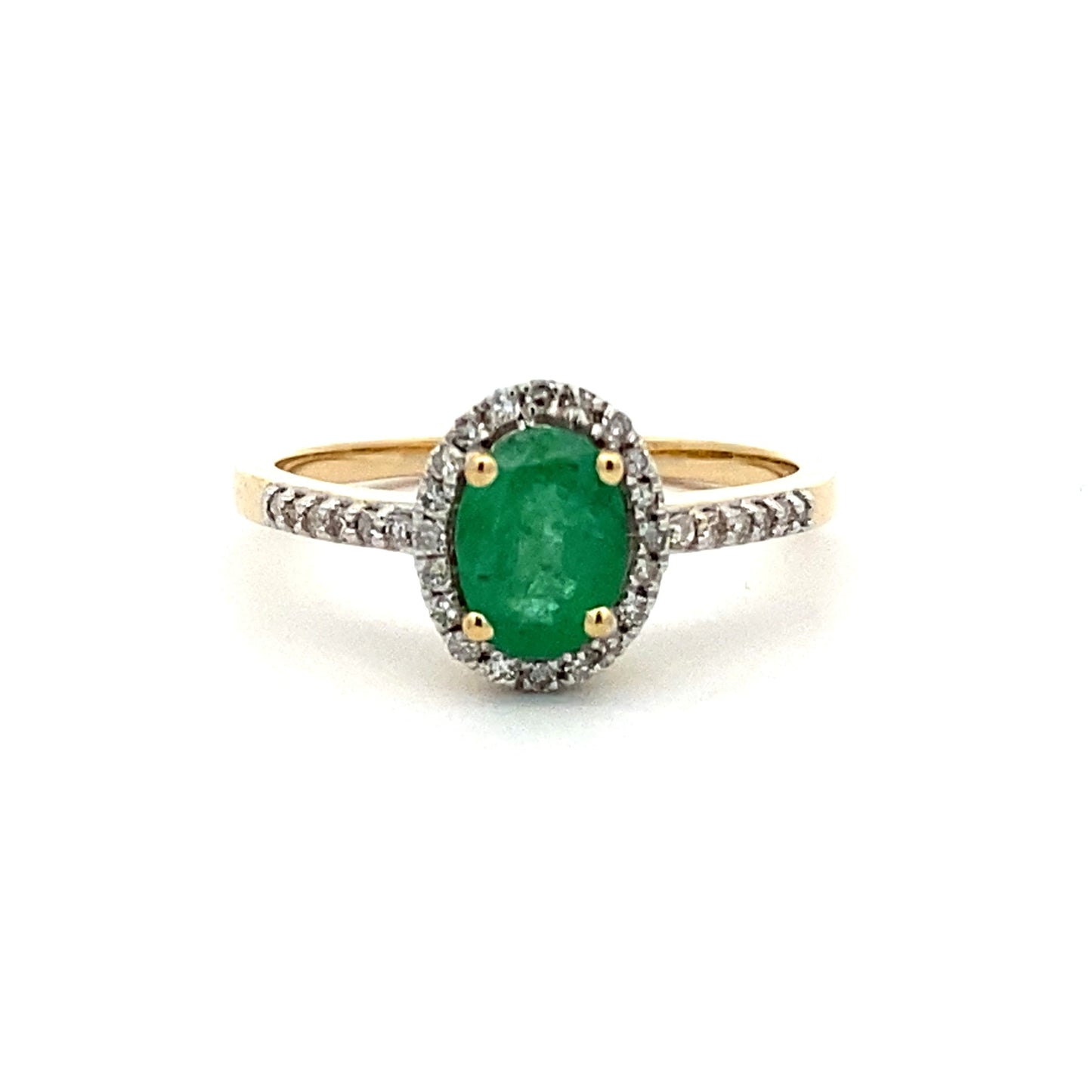 Genuine .74ct Emerald Diamond Ring in 14KT Yellow Gold