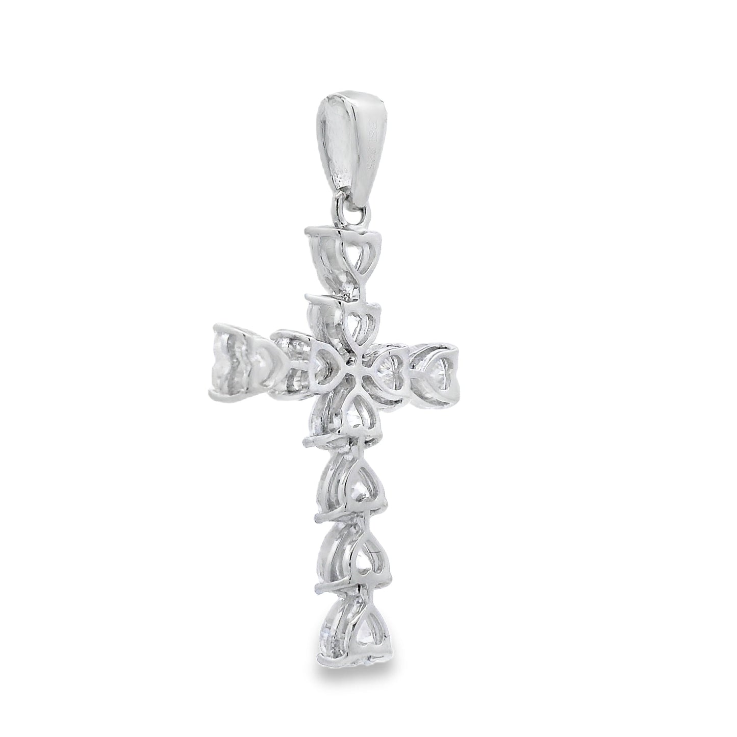 Colgante de Cruz de Moissanita en Plata de Ley