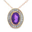 Amethyst and Diamond Pendant in 10KT Yellow Gold