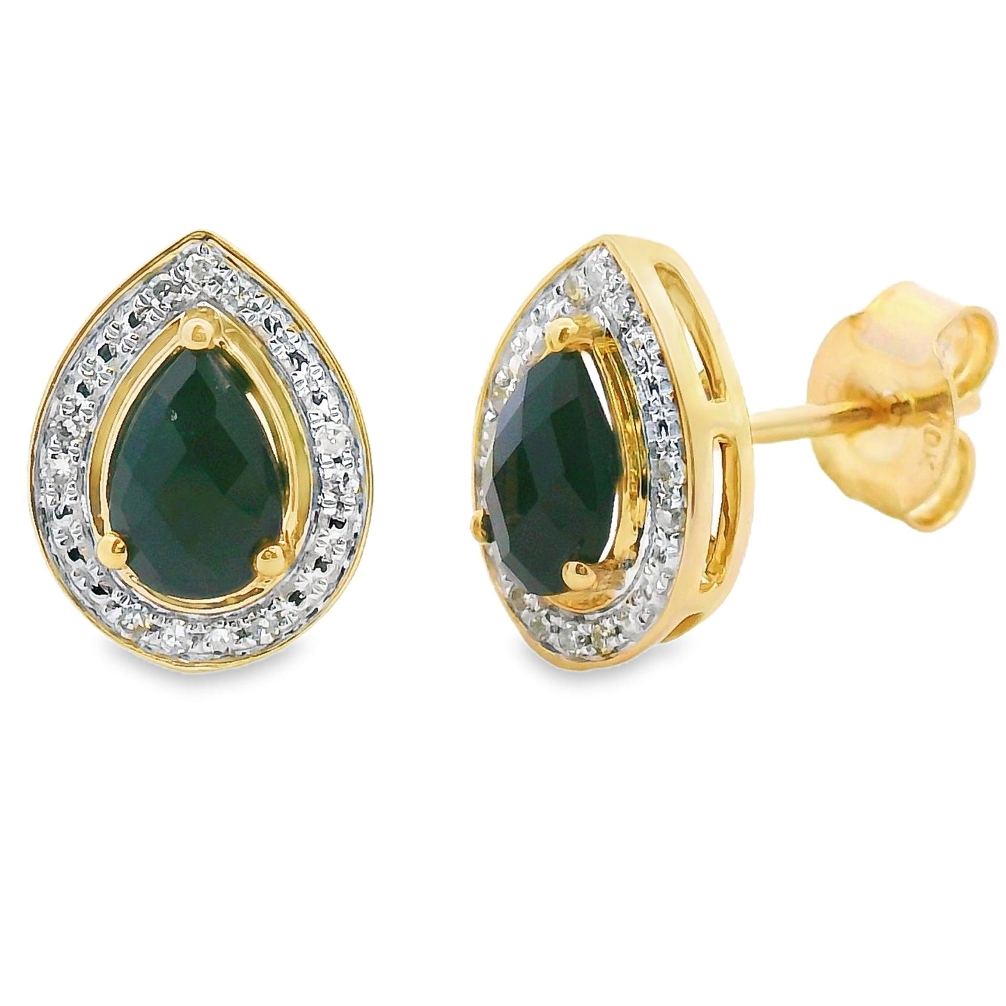 .96ct Onyx Diamond Dangle Earrings in 10KT Yellow Gold