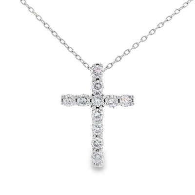 Pendentif Croix en Diamant de 0,35 ct en Or Blanc 14KT