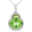 Pendentif en péridot et diamant de 2,29 ct en or blanc 14 carats