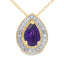 Amethyst Diamond Fashion Pendant in 10KT Yellow Gold