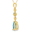 Colgante de Topacio Azul y Diamante en Oro Amarillo de 10KT