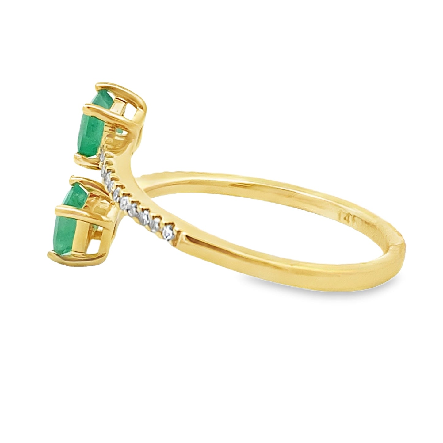 Anillo de Diamante de Esmeralda de 0.47ct en Oro Amarillo de 14KT