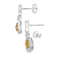 Boucles d'oreilles pendantes en diamant citrine de 1,06 ct en or blanc 10KT
