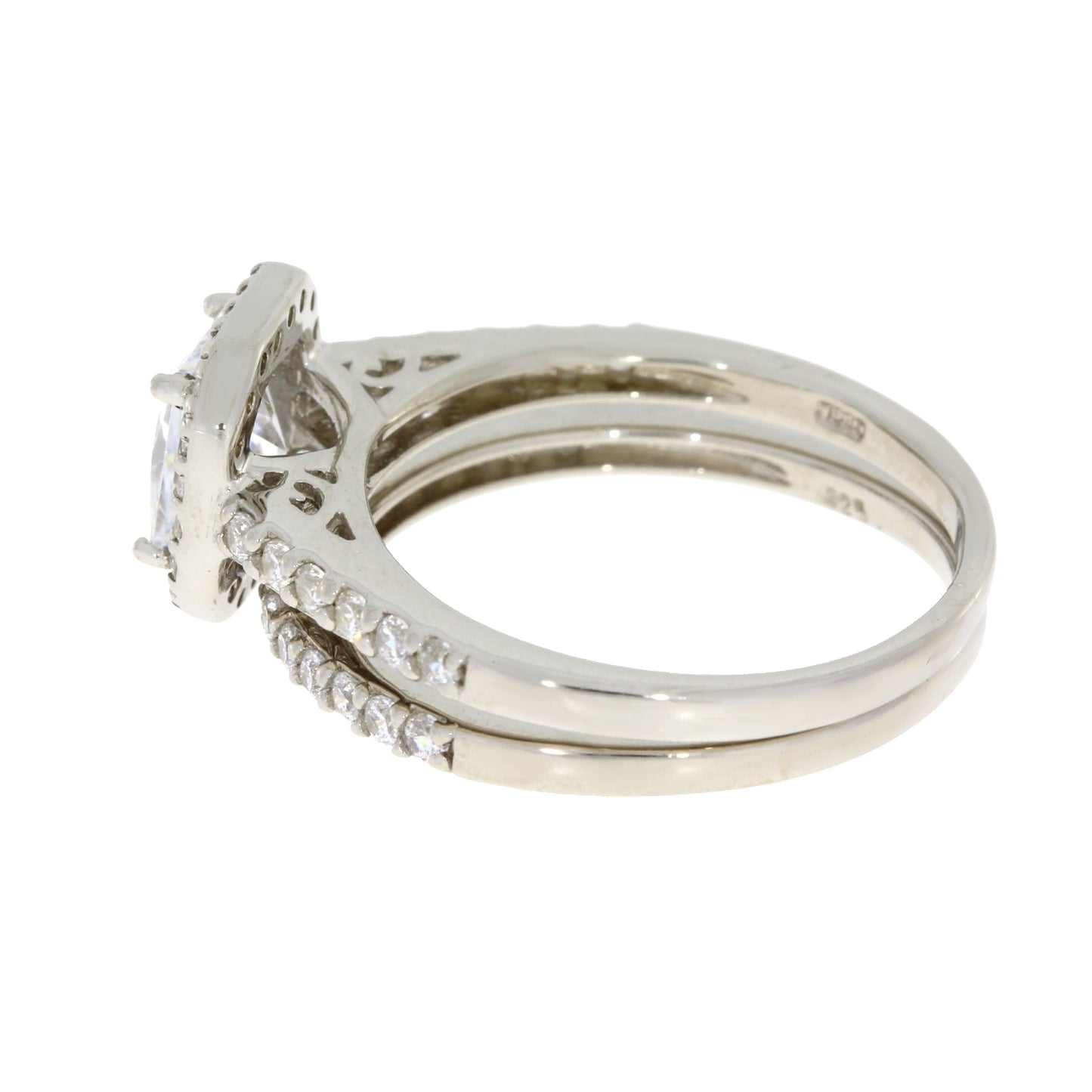 Genuine Cubic Zirconia Engagement Ring in Sterling Silver