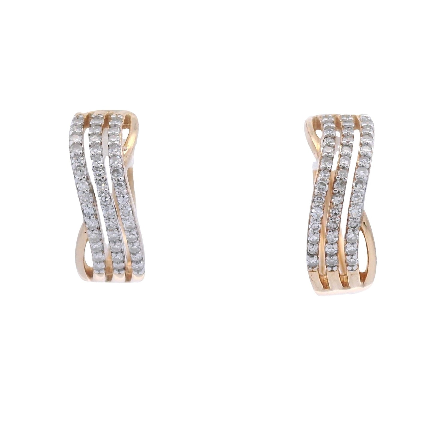 Natural .25ct Gold Plated Sterling Silver Hoop Earrings