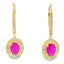 Pendientes colgantes de rubí y diamantes de 1.28 quilates en oro amarillo de 10KT