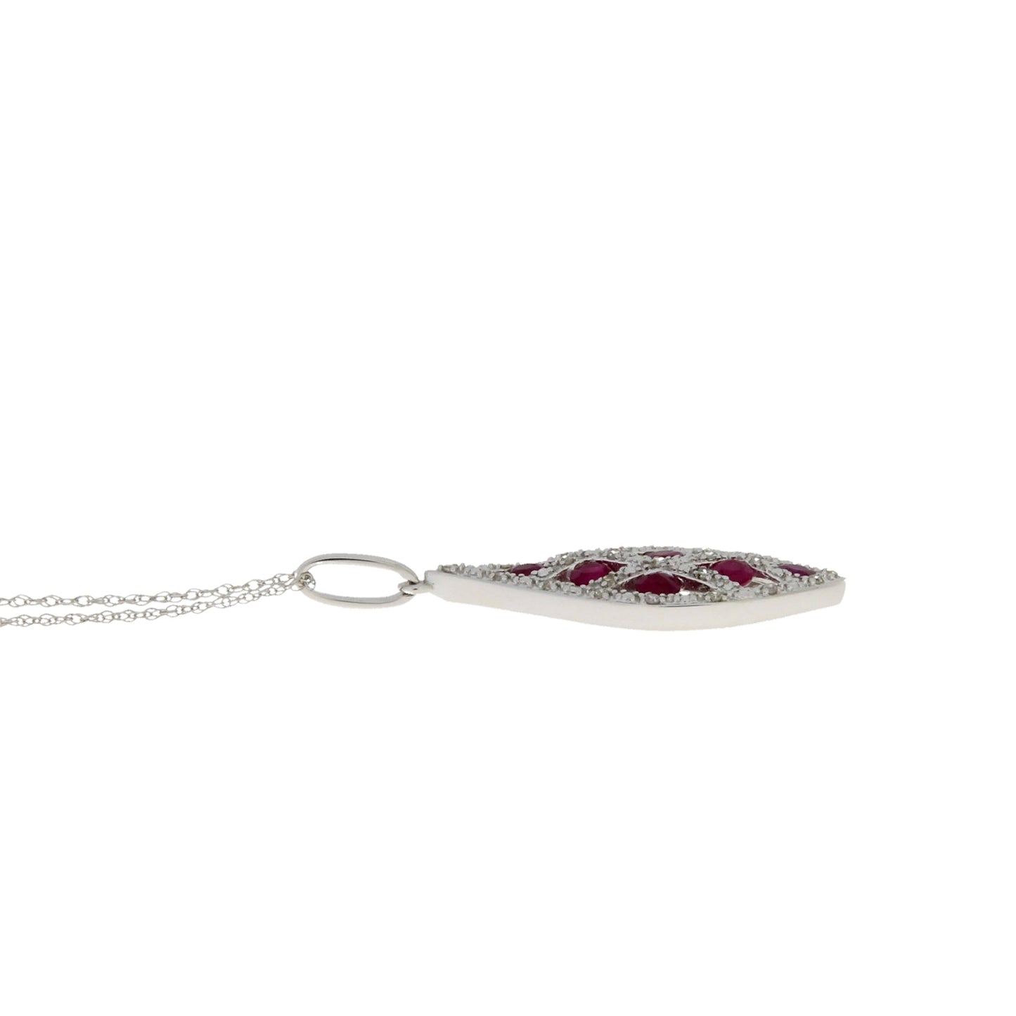 .58ct Ruby and Diamond Pendant in 14KT White Gold
