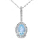 Colgante de Diamante de Aguamarina en Oro Blanco de 10KT