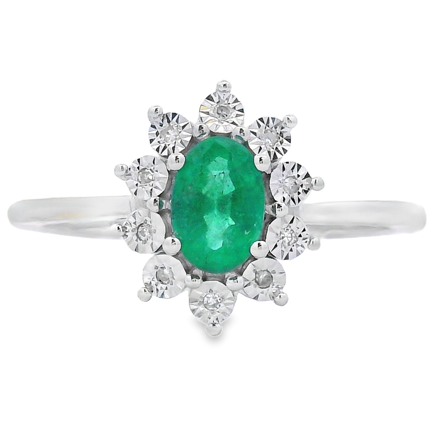 Genuine .43ct Emerald Diamond Ring in 10KT White Gold