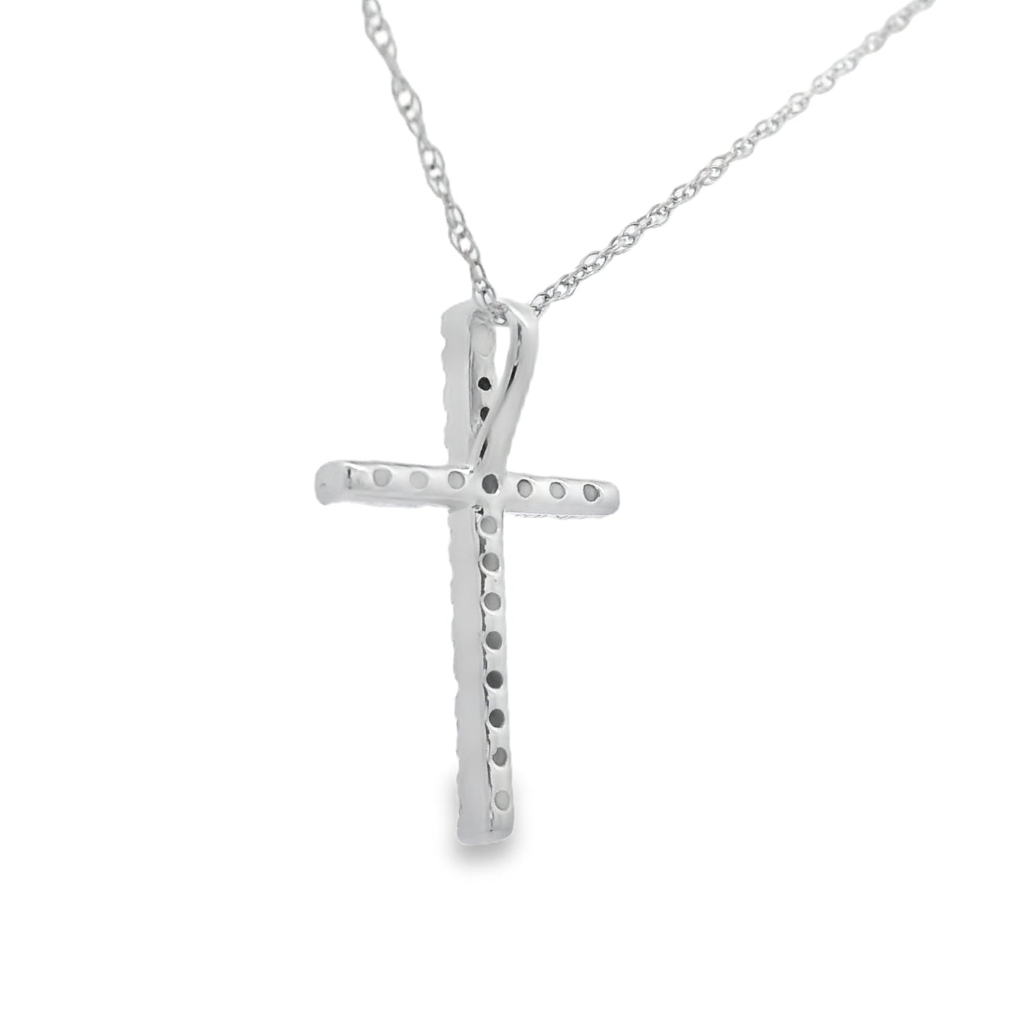 .11ct Diamond Cross Pendant in 14KT White Gold
