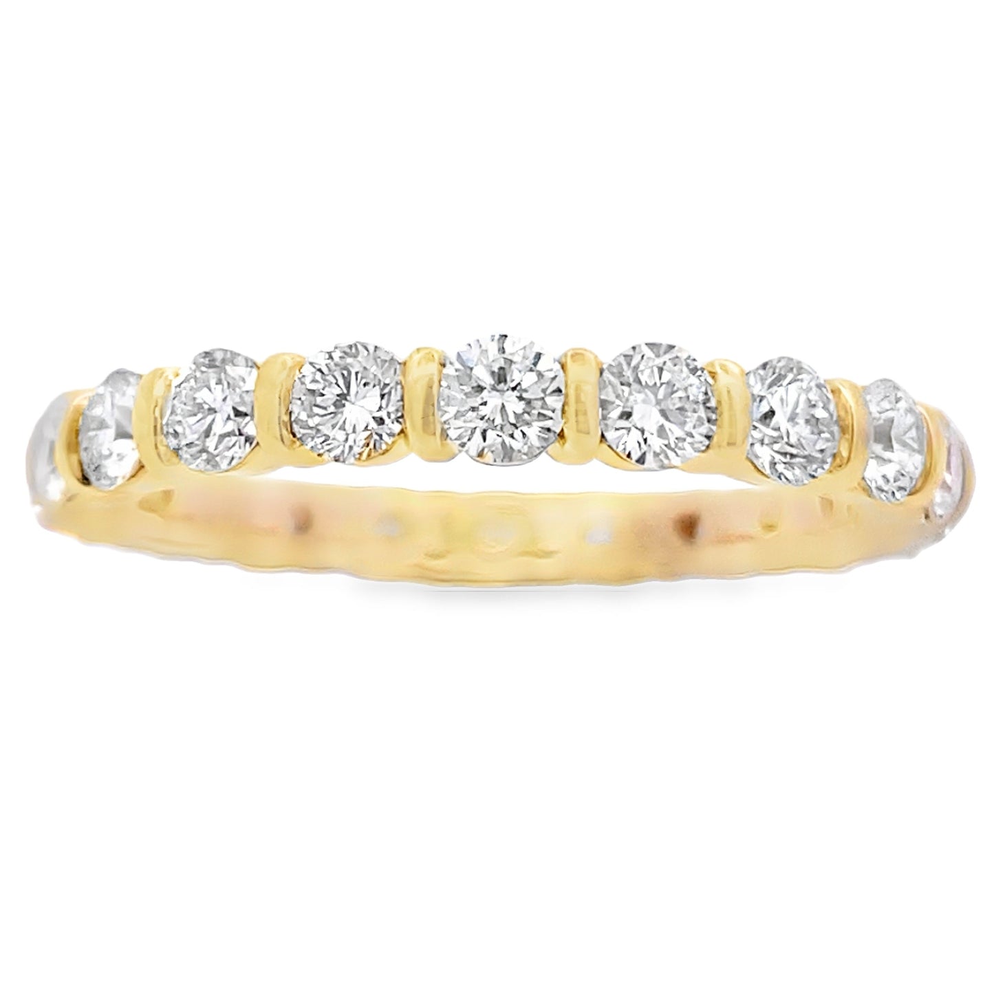 Bague de mariage en diamant cultivé en laboratoire en or jaune 14KT