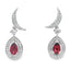 .62ct Garnet Diamond Dangle Earrings in 10KT White Gold