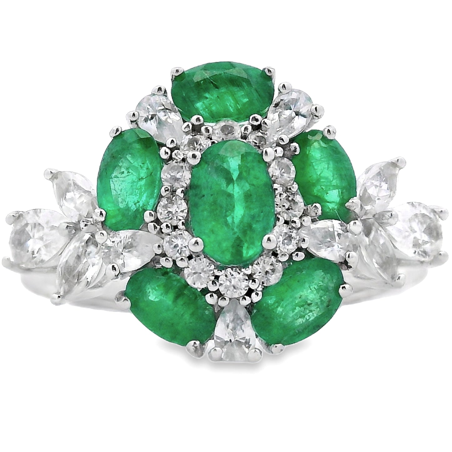 Anillo de Zirconita Esmeralda Natural de 2.98ct en Plata Esterlina