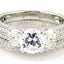 Conjunto de Anillo de Compromiso Natural de 1.05ct en Oro Blanco de 18KT