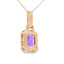 Amethyst Diamond Pendant in 10KT Yellow Gold