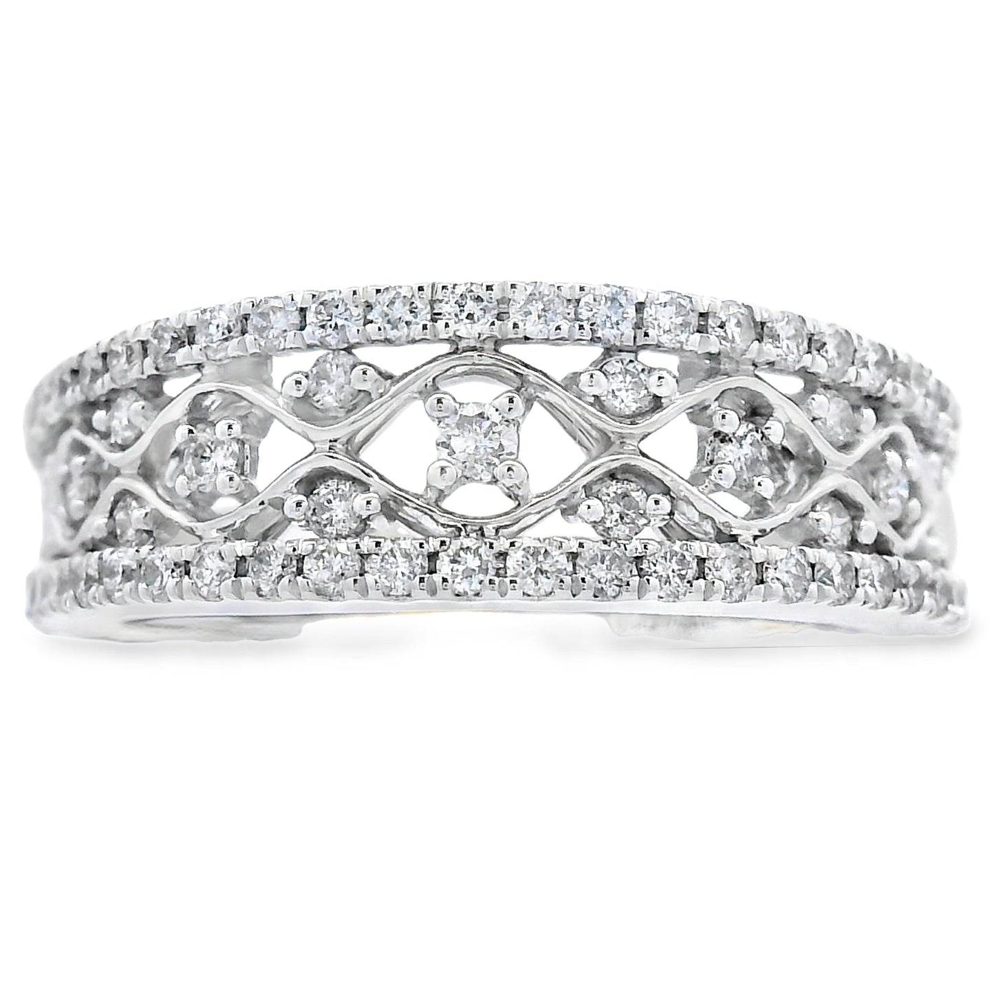 Bague de mode en diamant de 0,50 ct en or blanc 10KT