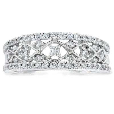 Bague de mode en diamant de 0,50 ct en or blanc 10KT