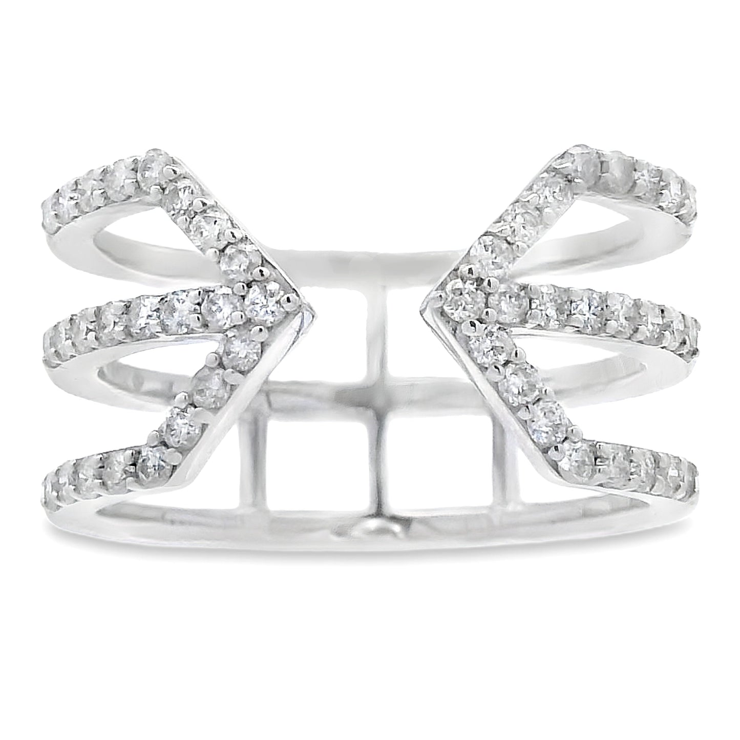 Anillo de Diamante Genuino de 0.50ct en Oro Blanco de 10KT