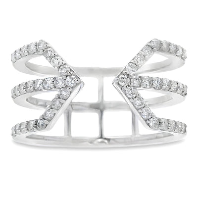 Bague en diamant véritable de 0,50 ct en or blanc 10KT