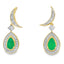 Chalcedony Diamond Dangle Earrings in 10KT Yellow Gold
