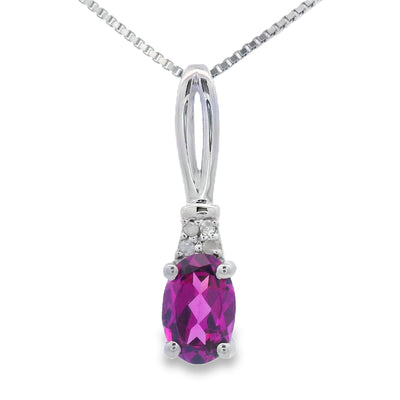 .40ct Pendentif en Grenat Rhodolite en Or Blanc 10KT