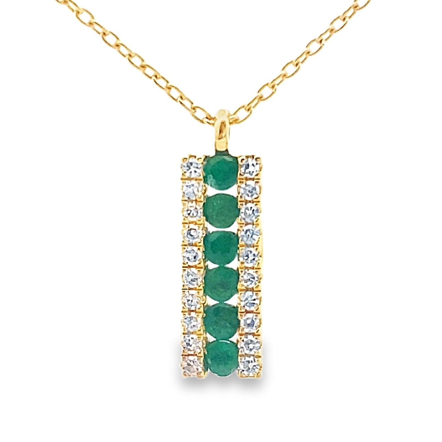 .30ct Colgante de Diamante Esmeralda en Oro Amarillo de 14KT