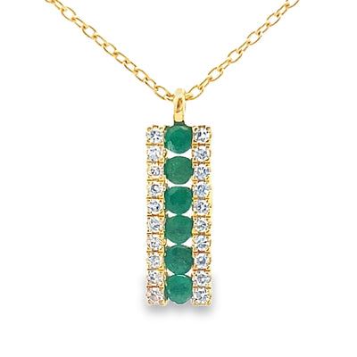 .30ct Emerald Diamond Pendant in 14KT Yellow Gold