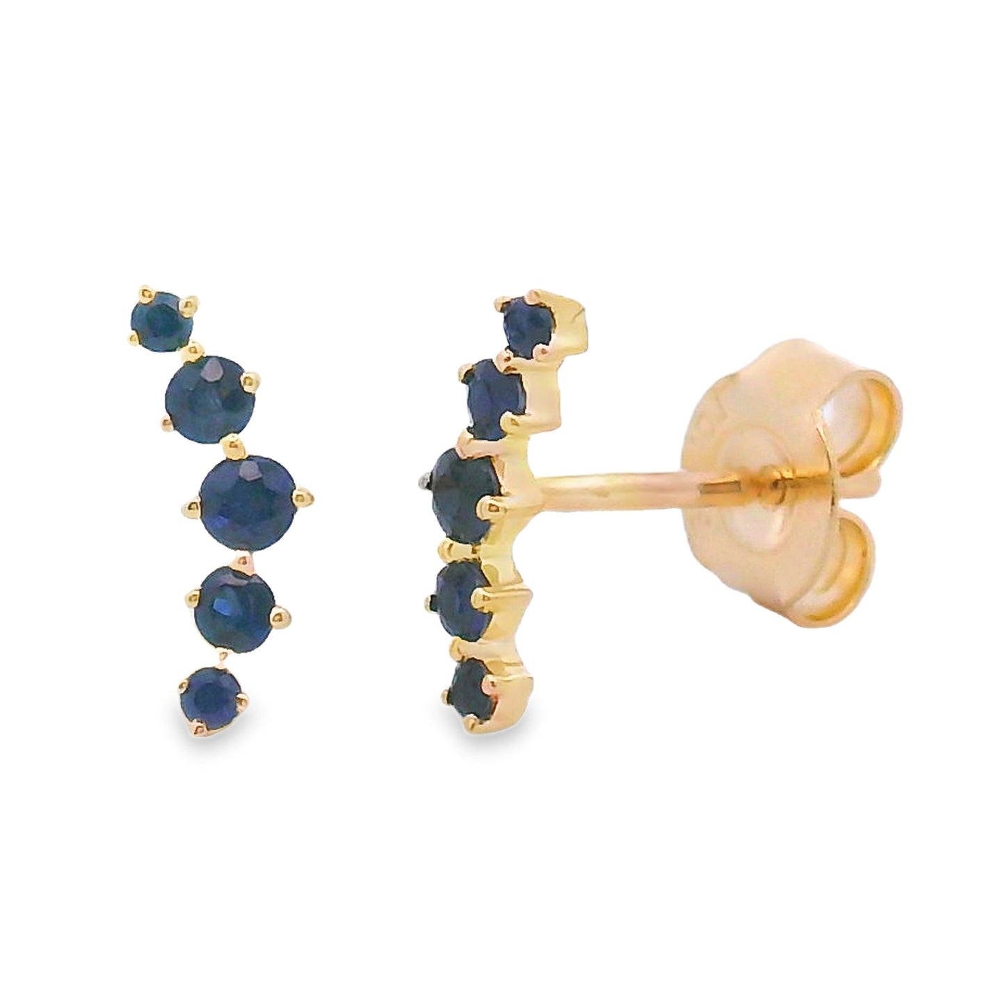 Genuine .24ct Sapphire Earrings in 14KT Yellow Gold
