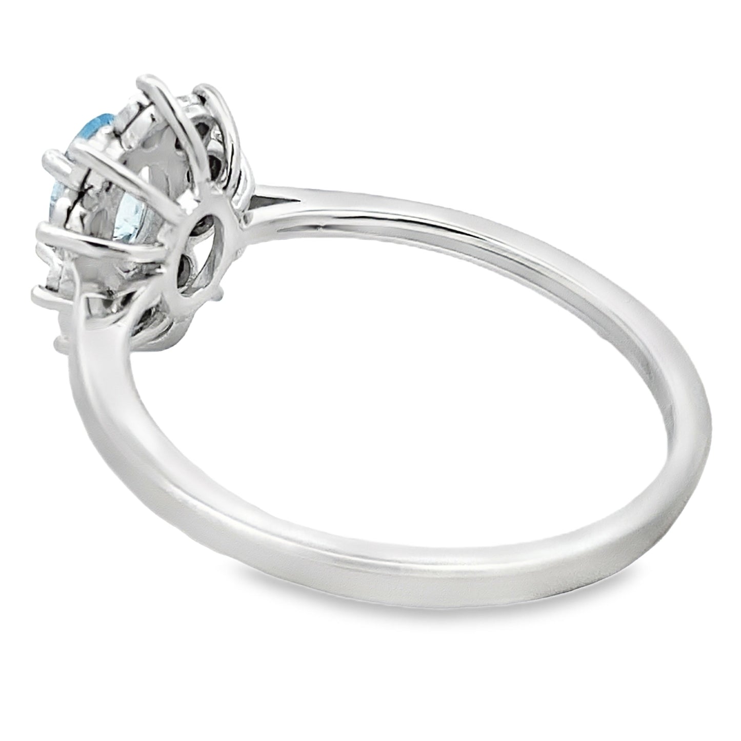 Genuine .43ct Aquamarine Diamond Ring in 10KT White Gold