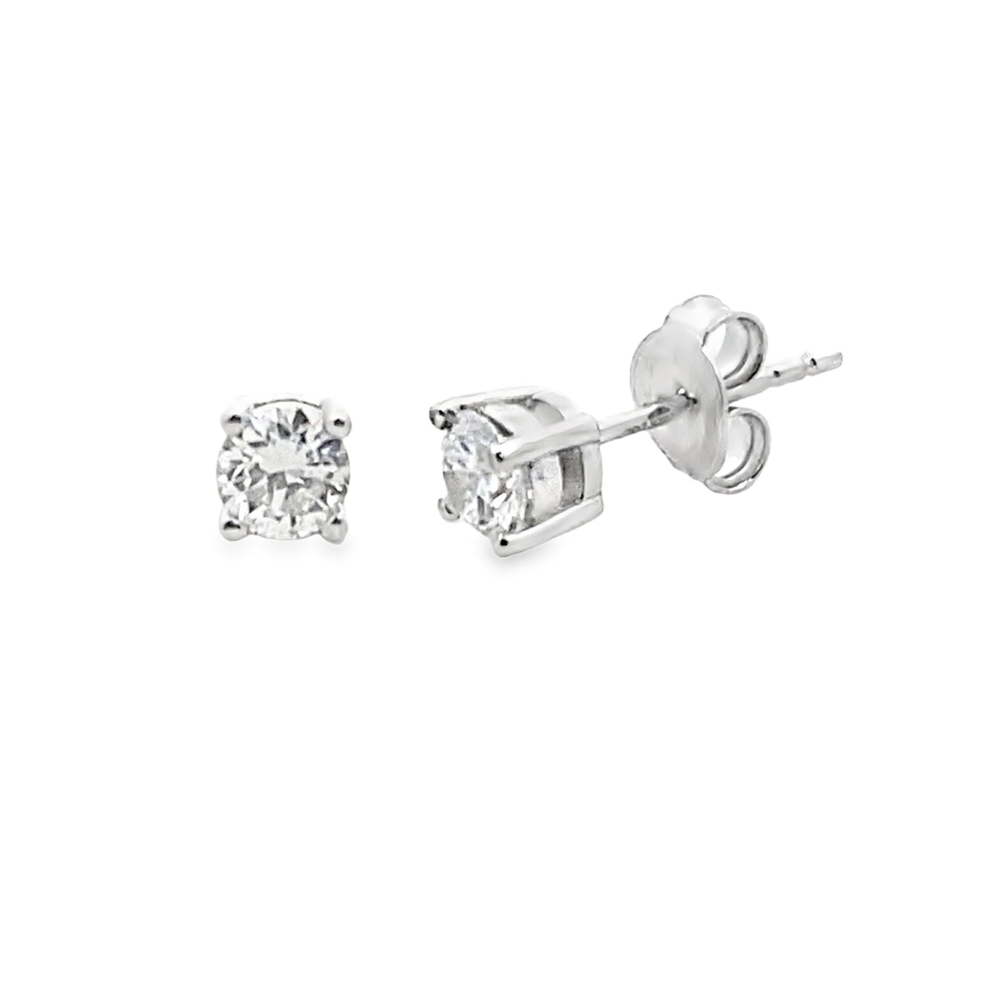Pendientes de Stud de Diamante Creado en Laboratorio de 0.50ct en Plata Esterlina
