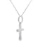 Pendentif croix en diamant de 0,05 ct en or blanc 14KT