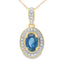 Pendentif Saphir et Diamant en Or Jaune 10KT