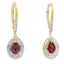 Boucles d'oreilles pendantes en grenat et diamant de 1,05 ct en or jaune 10KT