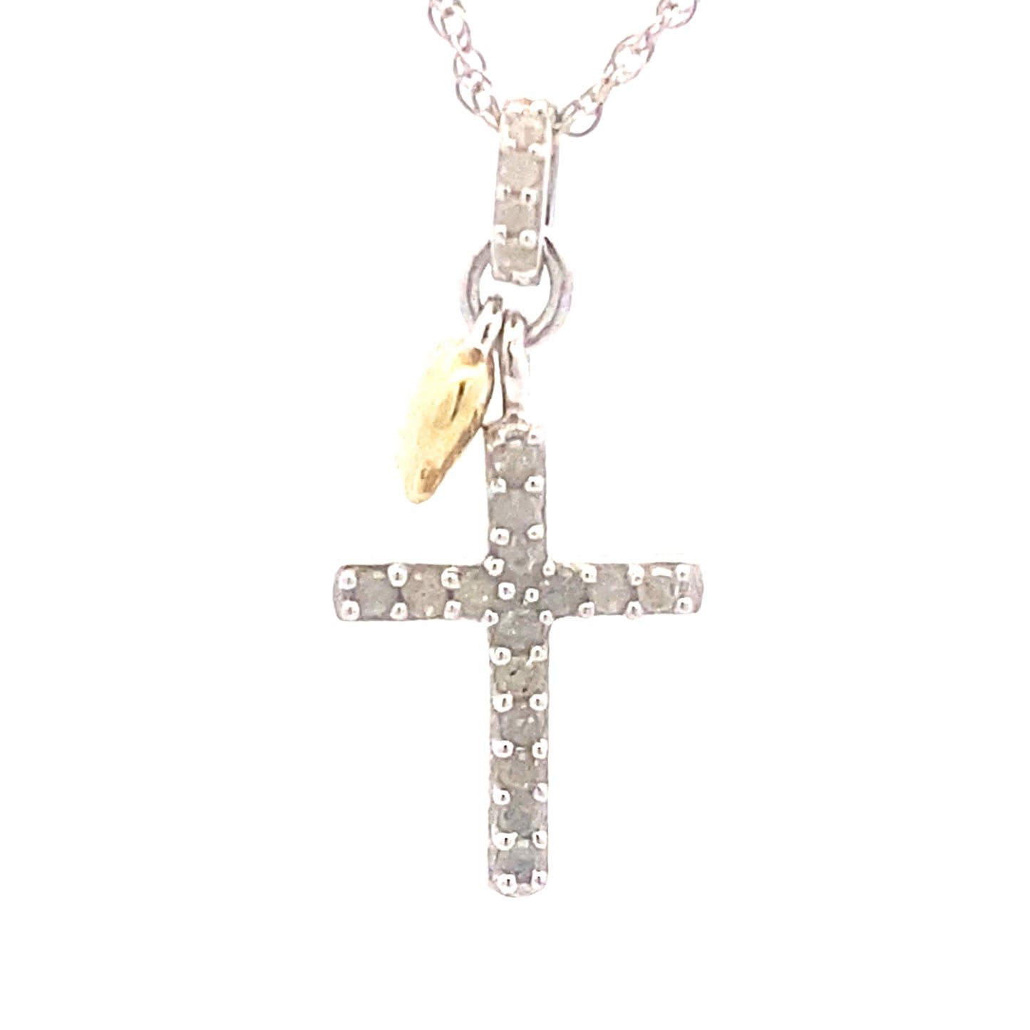 .15ct Diamond Cross Pendant in Sterling Silver