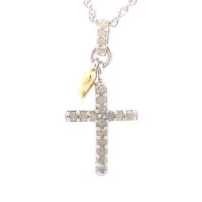 .15ct Diamond Cross Pendant in Sterling Silver