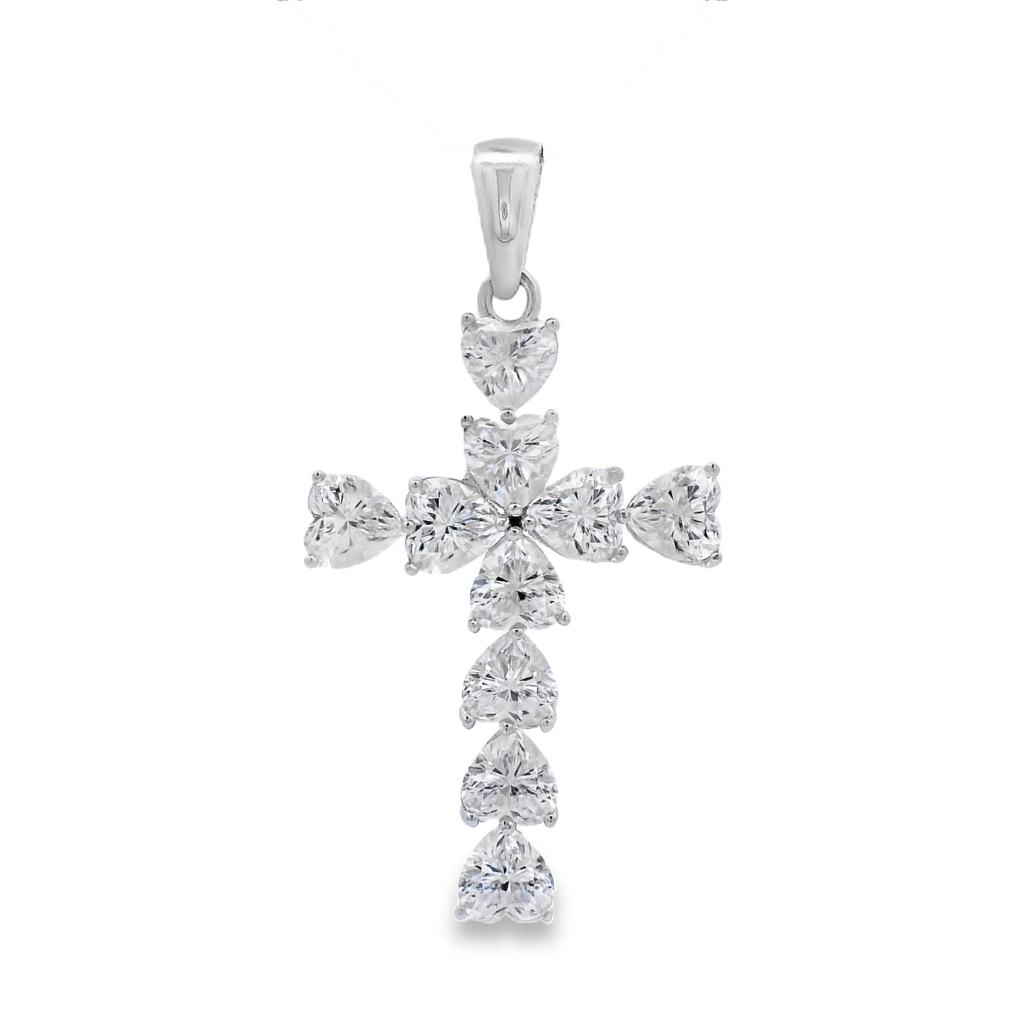 Colgante de Cruz de Moissanita en Plata de Ley