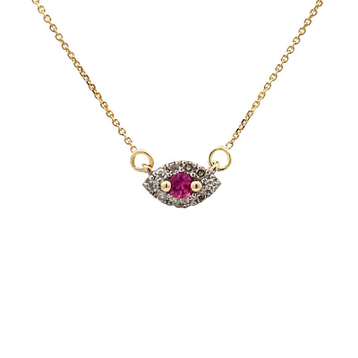 .14ct Ruby and Diamond Pendant in 14KT Yellow Gold