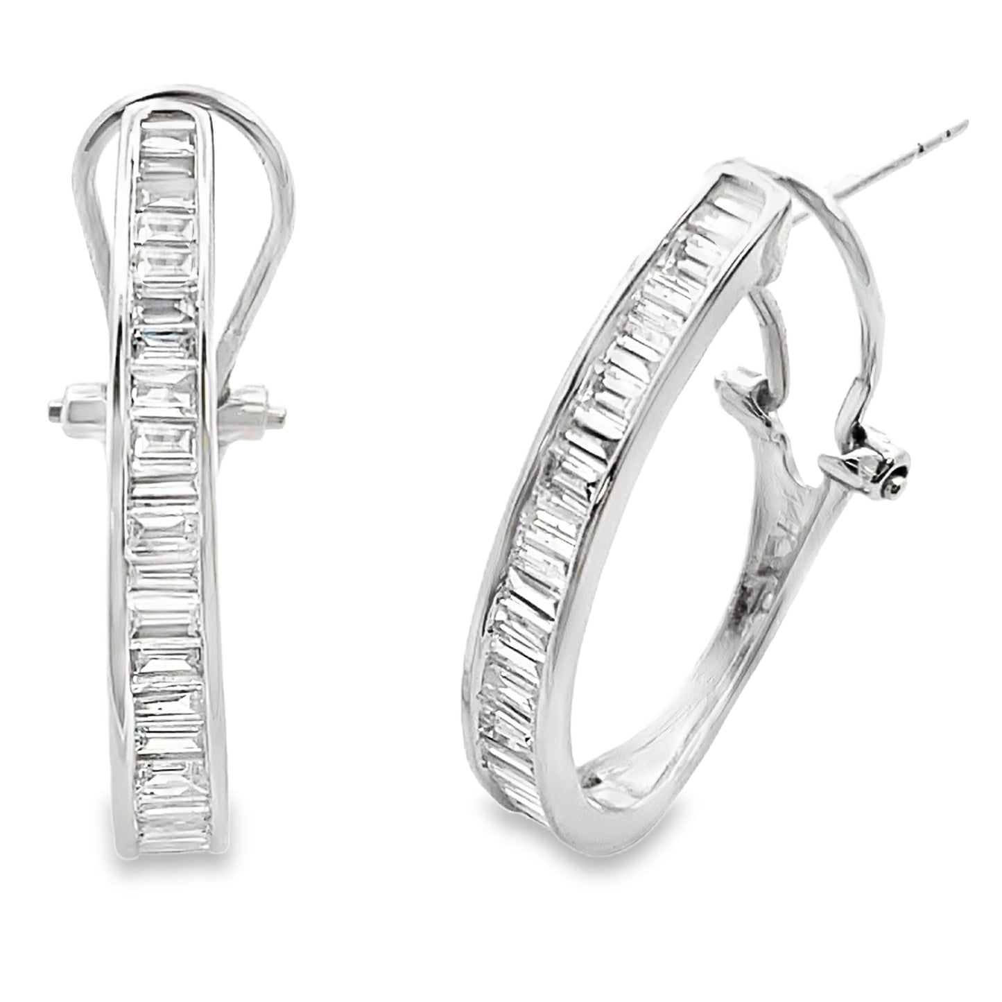 1.00ct Lab Grown Diamond Hoop Earrings in 14KT White Gold