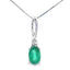 .25ct Pendentif en Émeraude et Diamant en Or Blanc 10KT
