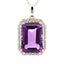 Amethyst and Diamond Pendant in 14KT White Gold