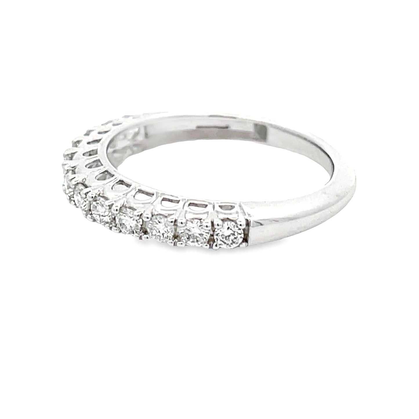 Genuine .50ct Diamond Wedding Band Ring in 14KT White Gold